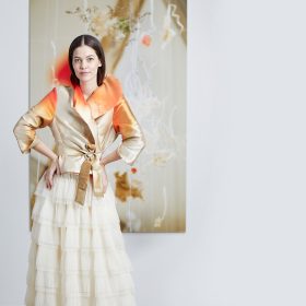 FLOATED GRACE TULIP JACKET VOLANT SKIRT-iosoy-GOLD-24